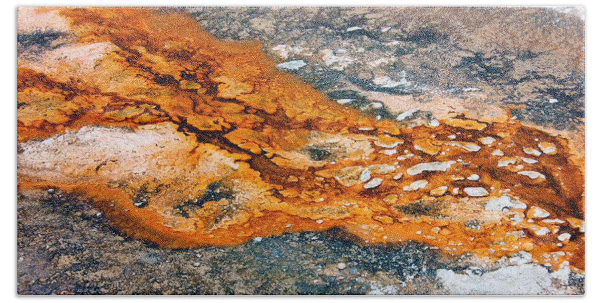 Minerals Hand Towel featuring the photograph Hot Springs Mineral Flow by Josh Bryant