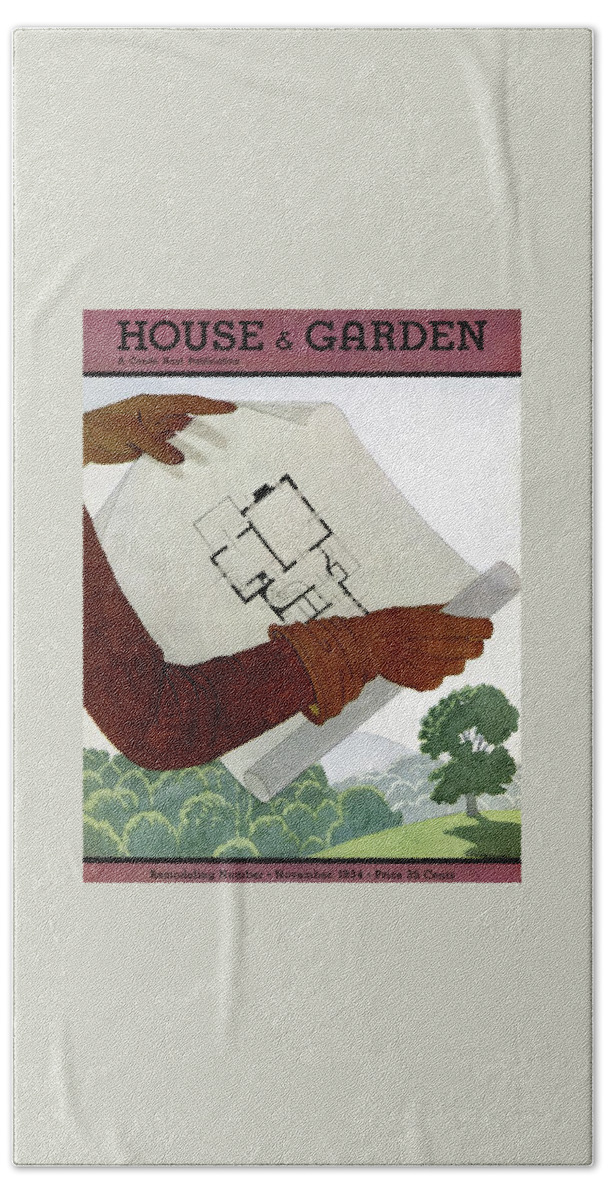 House & Garden Cover Illustration Of A Pair Bath Towel