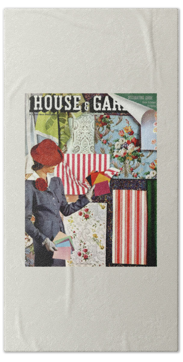 House & Garden Cover Illustration Of A Woman Bath Towel
