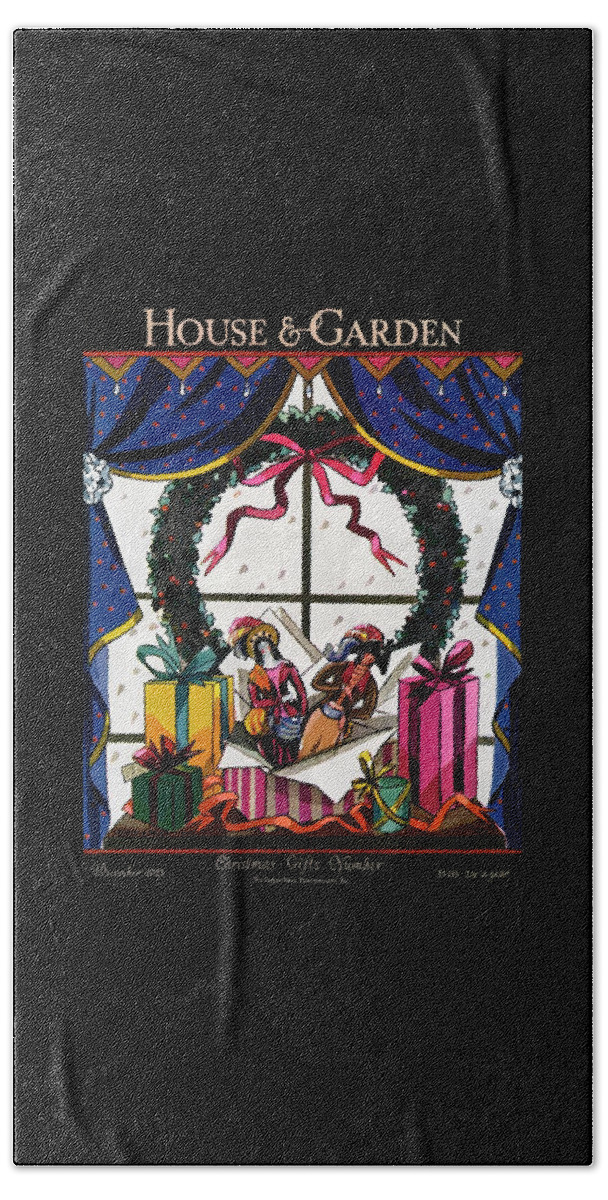 House & Garden Cover Illustration Of Christmas Bath Towel