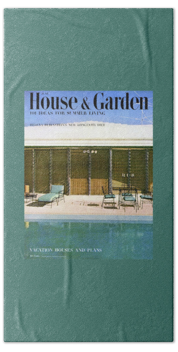 House & Garden Cover Of A Swimming Pool At Miami Hand Towel