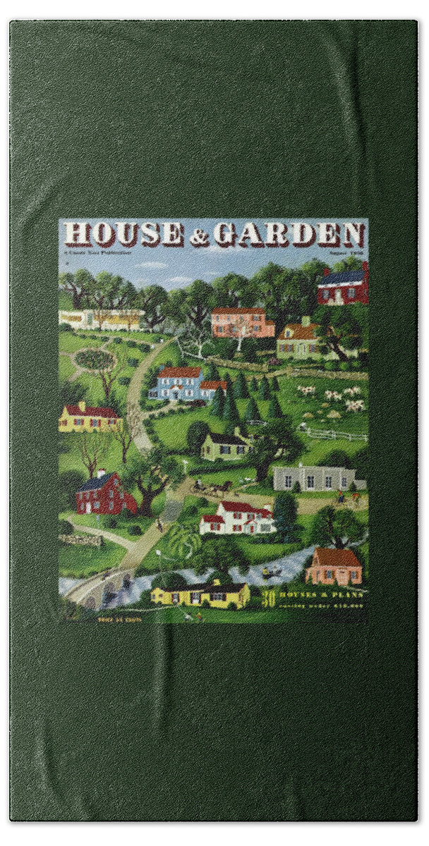 House And Garden Cover Featuring An Illustration Hand Towel