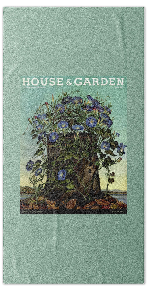 House And Garden Cover Featuring Flowers Growing Hand Towel