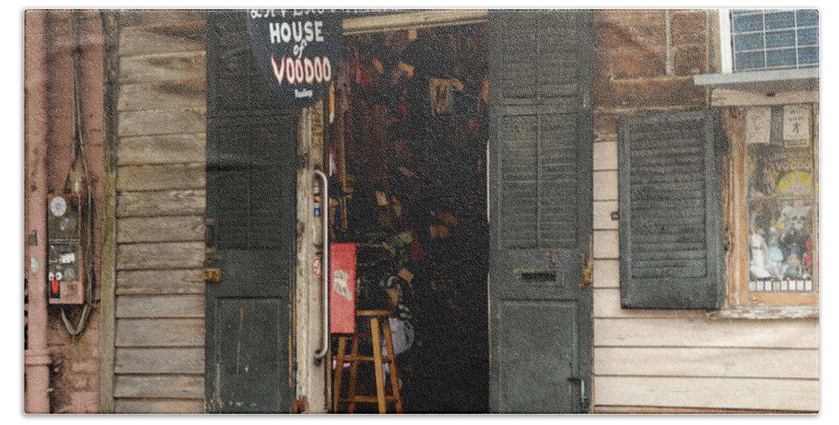Bourbon Street Hand Towel featuring the photograph House of Voodoo by Bradford Martin