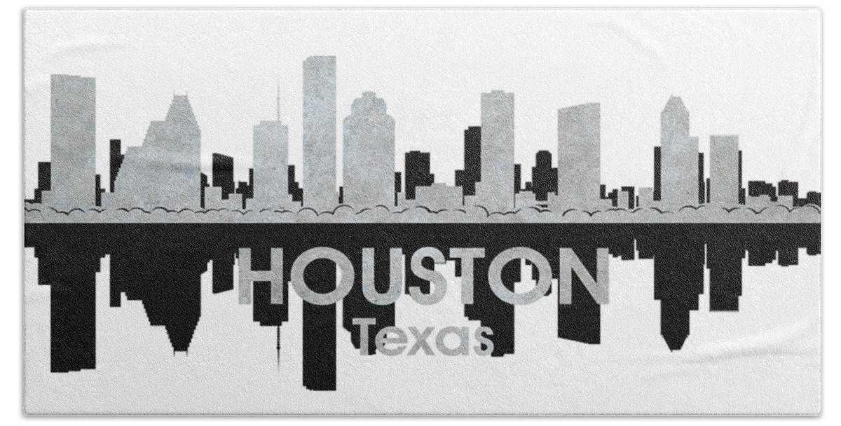 Houston Bath Towel featuring the mixed media Houston TX 4 by Angelina Tamez