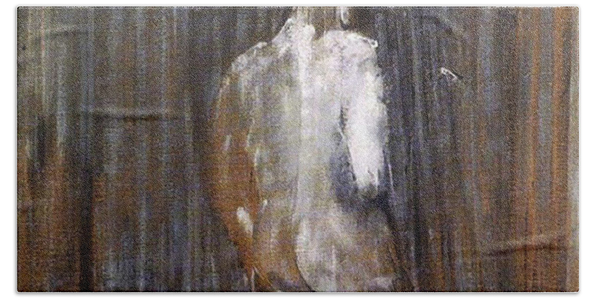Human Form Bath Towel featuring the painting Human Form by Francis Bacon
