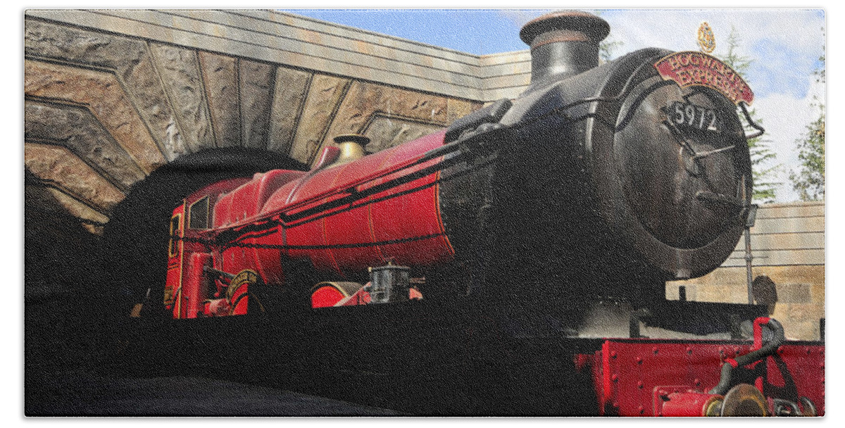 Hogwarts Express Train Hand Towel featuring the photograph Hogwarts Express Train work A by David Lee Thompson