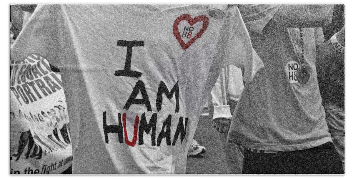 I Am Human Bath Towel featuring the photograph I Am Human by Rebecca Dru