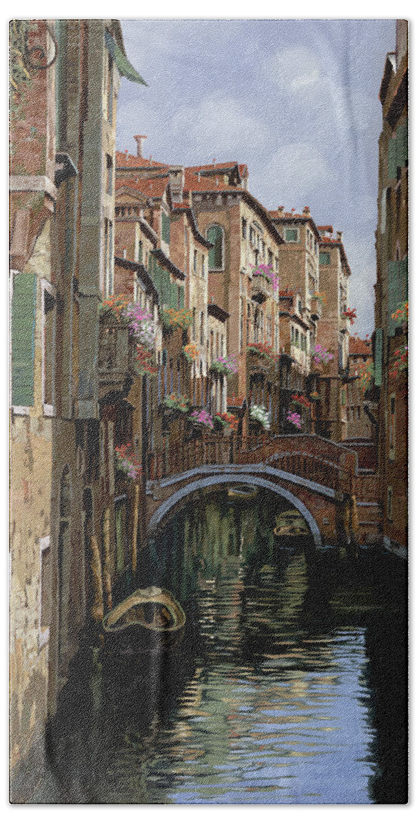 Venice Bath Sheet featuring the painting I Ponti A Venezia by Guido Borelli