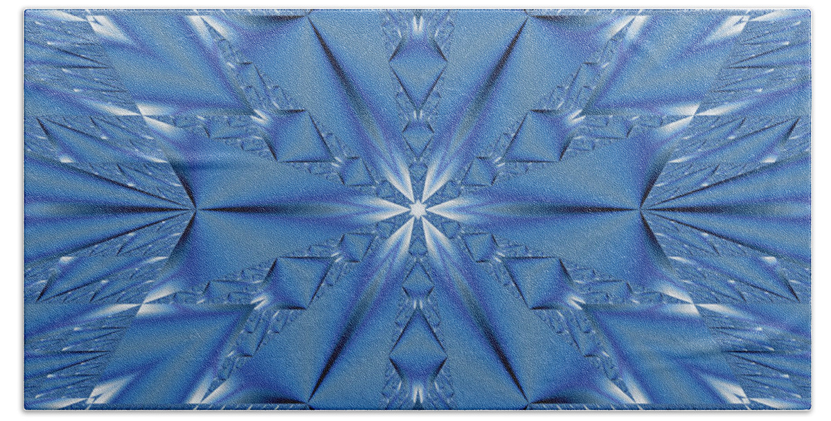 Fractal Hand Towel featuring the digital art Ice Flower Fractal by Judi Suni Hall