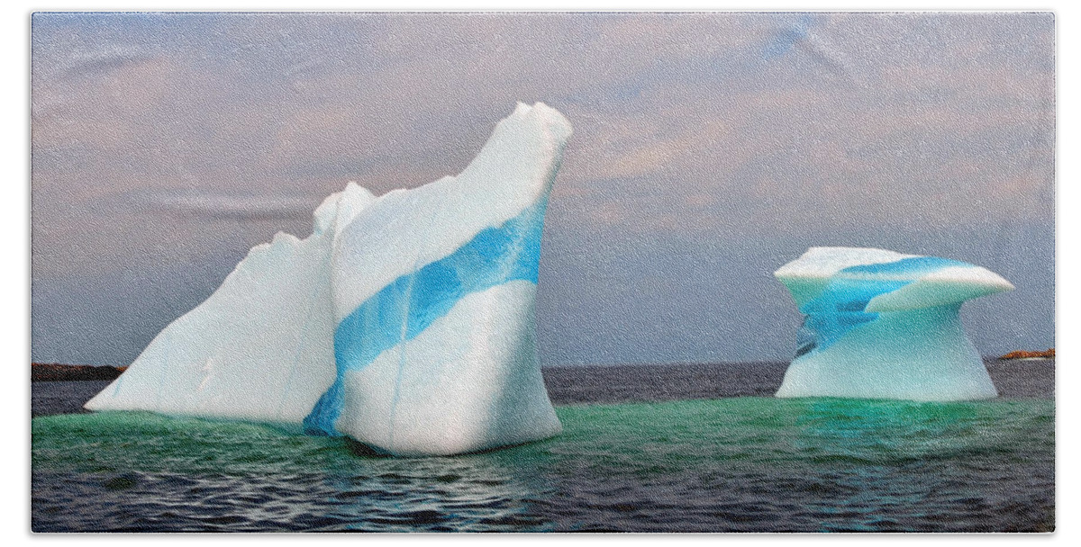 Iceberg Off The Coast Of Newfoundland Bath Towel featuring the photograph Iceberg off the Coast of Newfoundland by Lisa Phillips