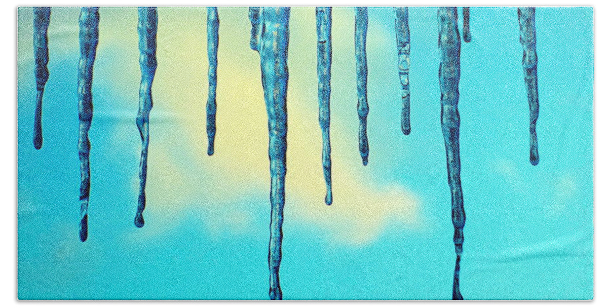 Ice Bath Towel featuring the photograph Iced Sky by Valentino Visentini
