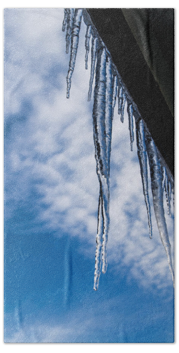 Icicles Hand Towel featuring the photograph Icicles in December by Mick Anderson
