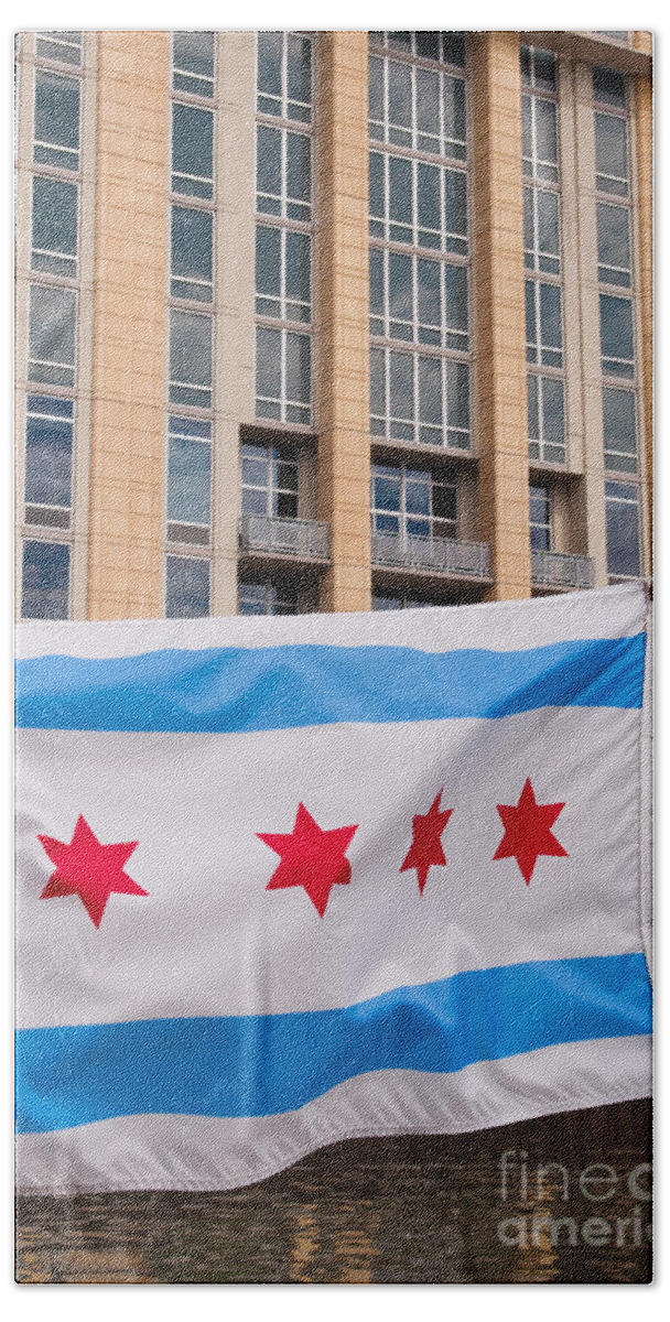 Flag Bath Towel featuring the photograph Illinois flag by Dejan Jovanovic