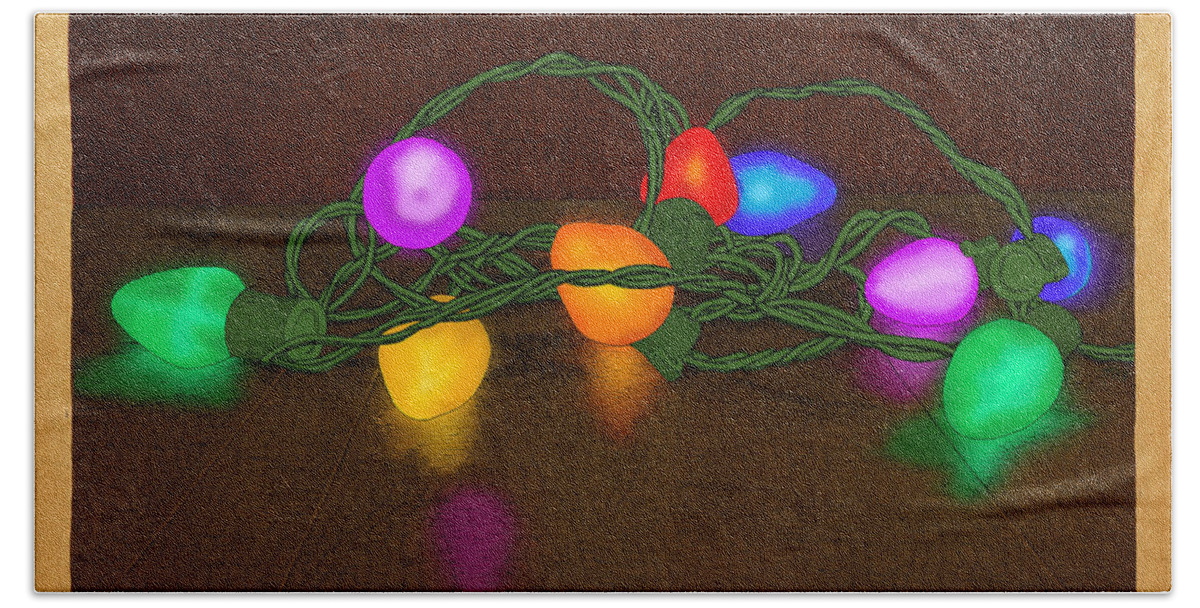 Lights Christmas Holiday Colors Hand Towel featuring the drawing Illumination by Meg Shearer