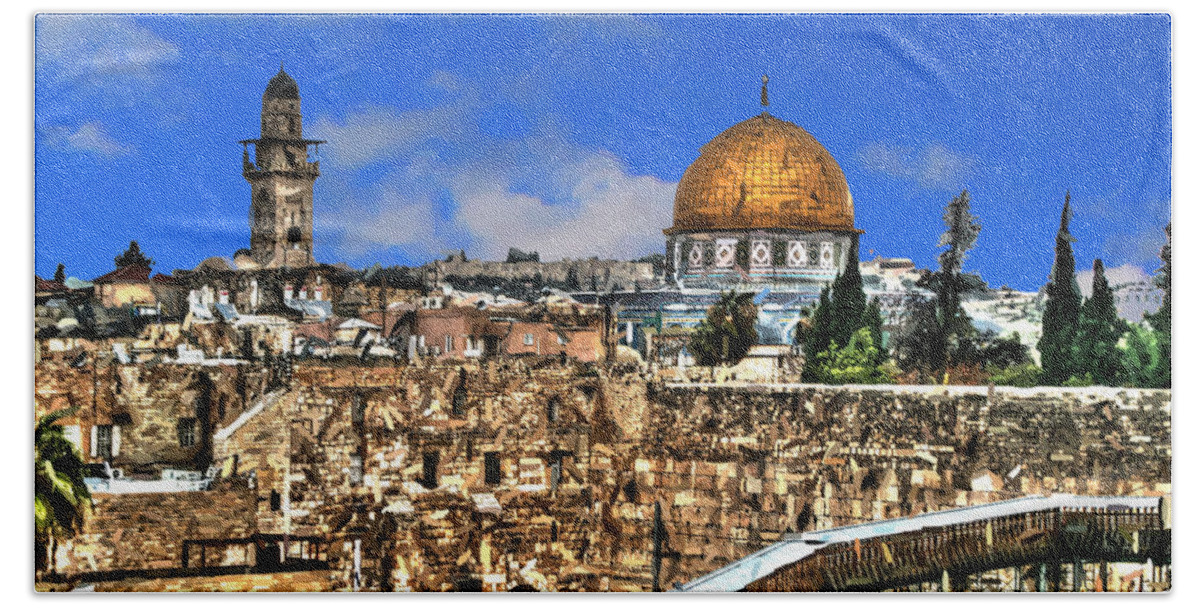 Al Aqsa Mosque Bath Towel featuring the photograph Dome by Doc Braham