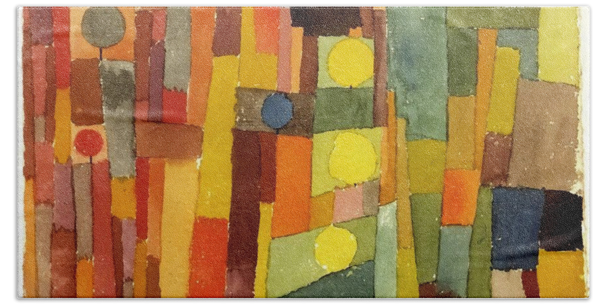 Paul Klee Bath Towel featuring the painting In The Style Of Kairouan by Paul Klee