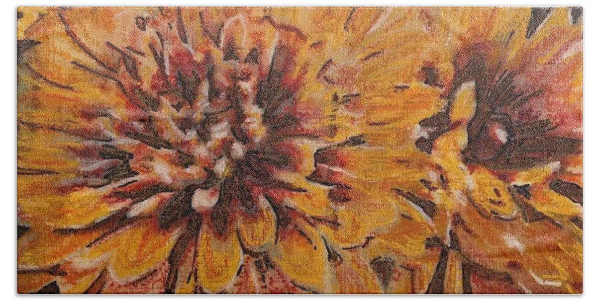 Wildflower Hand Towel featuring the painting Fall Wonder by Cara Frafjord