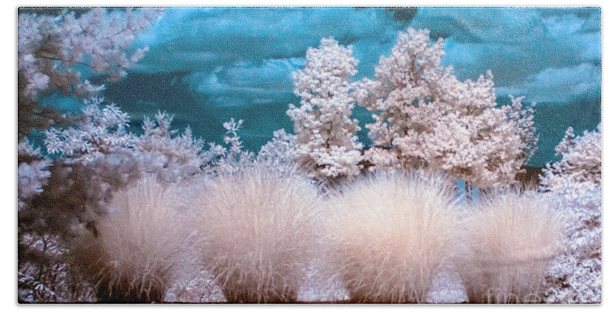 Infrared Hand Towel featuring the photograph Infrared Bushes by Anthony Sacco