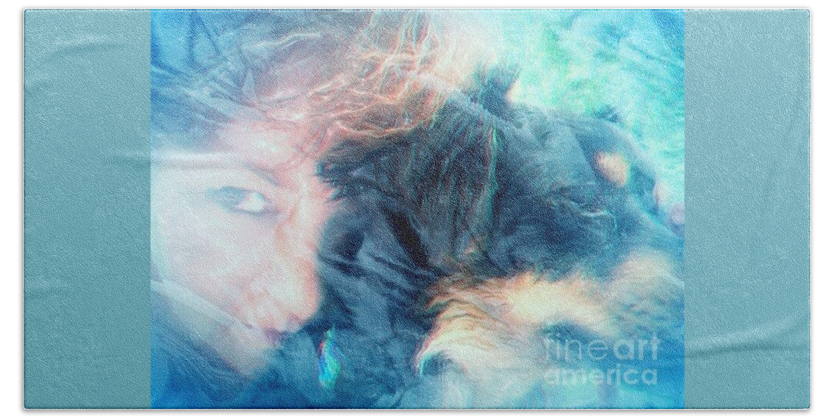 Abstract Photography Bath Towel featuring the photograph Inky and I by Denise Tomasura
