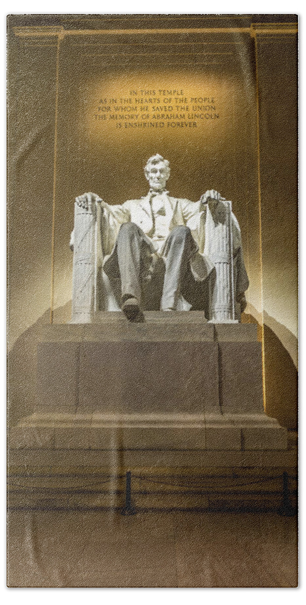 Usa Hand Towel featuring the photograph Inside the Lincoln Memorial by David Morefield