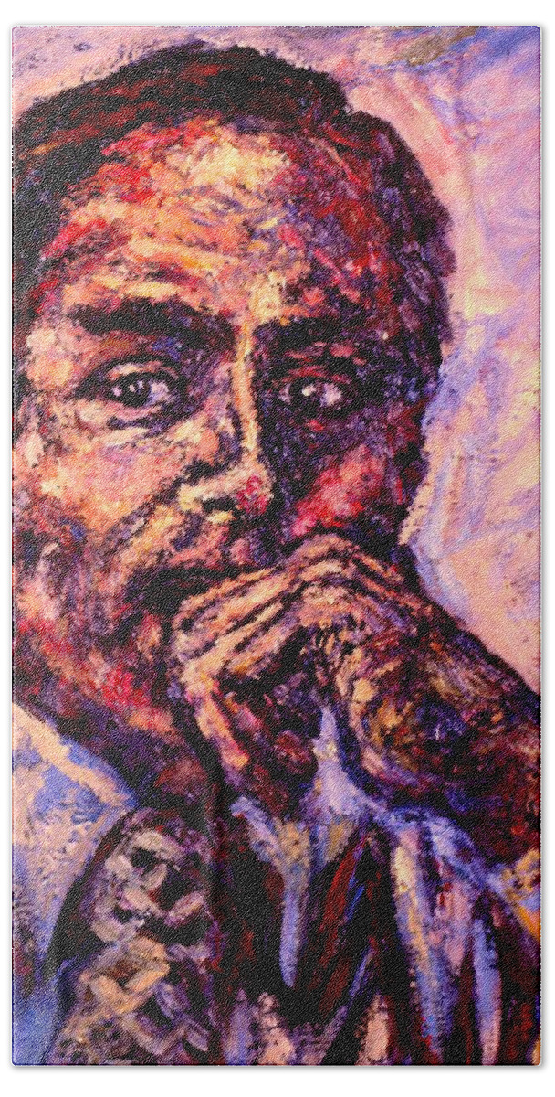 Man Bath Towel featuring the painting Intensity by Kendall Kessler