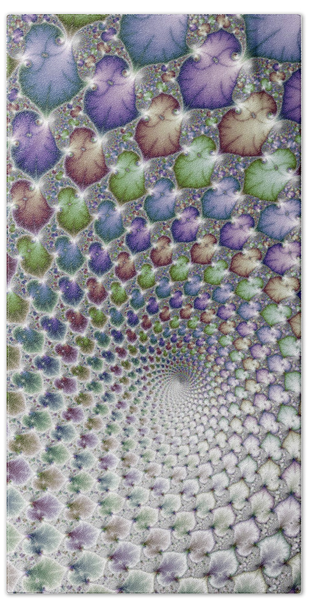 Vortex Bath Towel featuring the digital art Into the Vortex colorful fractal art by Matthias Hauser