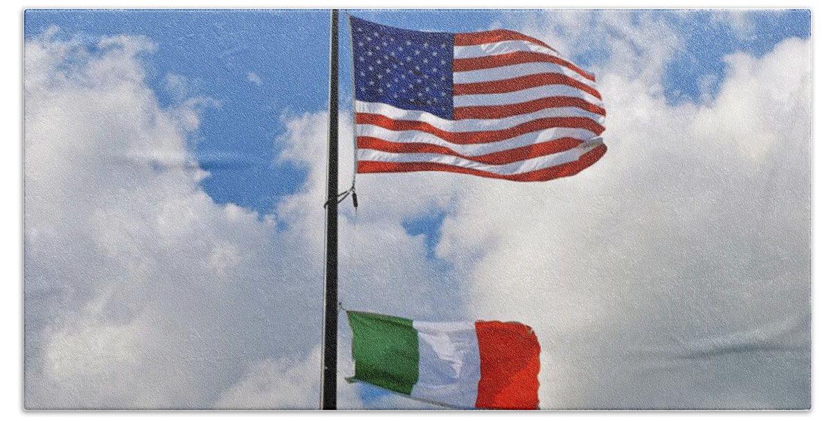 Flags Hand Towel featuring the photograph Irish Americans by Norma Brock