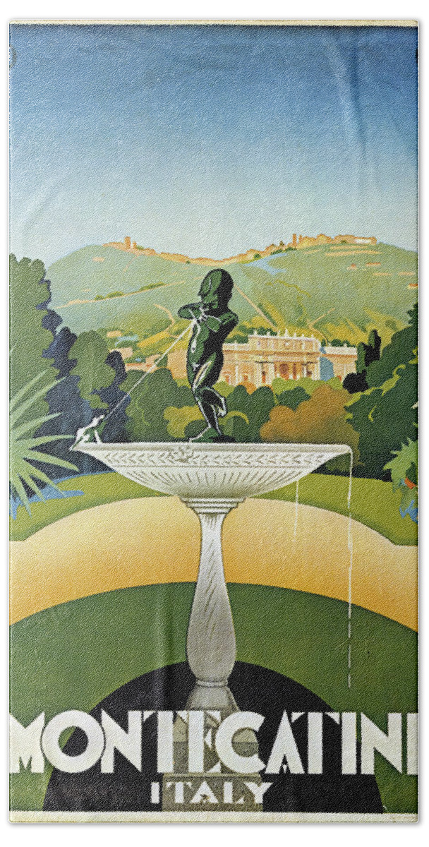 1925 Bath Towel featuring the painting Italian Travel Poster, 1925 by Granger