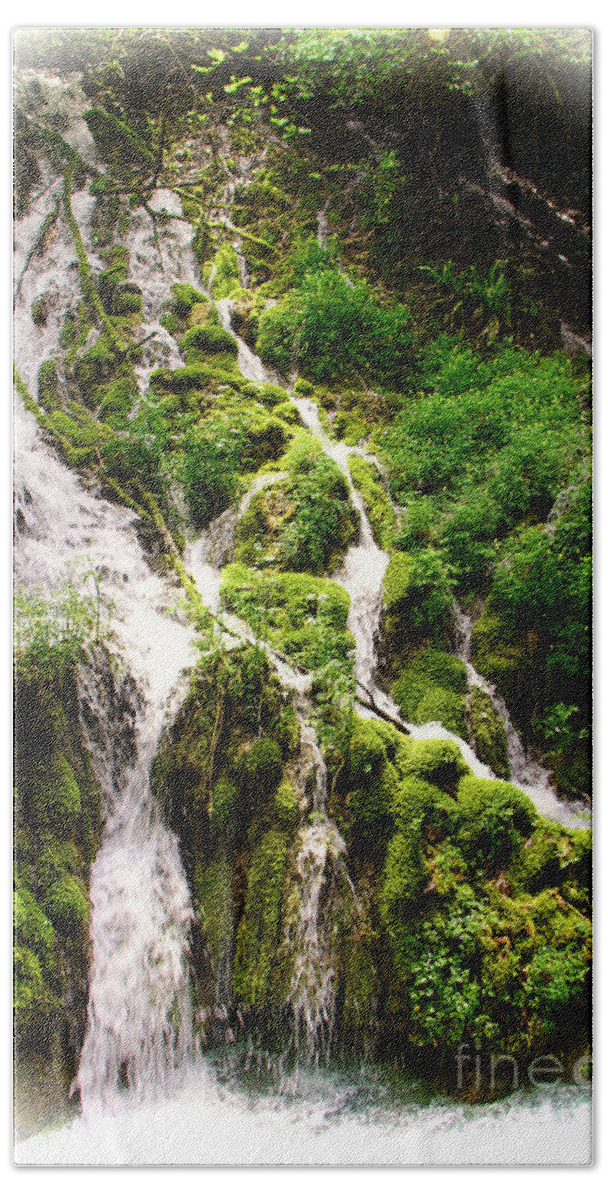 Italian Waterfall Bath Towel featuring the photograph Italian Waterfall by Kasia Bitner