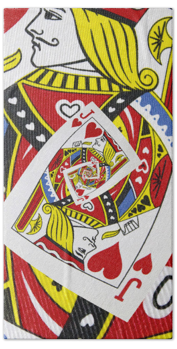 Card Hand Towel featuring the photograph Jack of Hearts Collage by Kurt Van Wagner