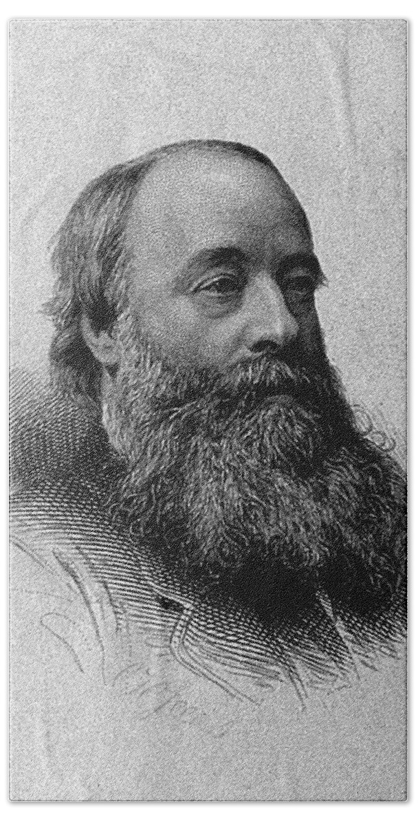 Science Bath Towel featuring the painting James Prescott Joule, English Physicist by Wellcome Images