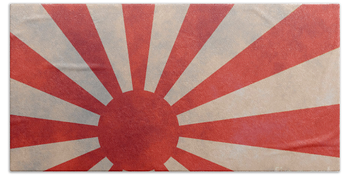 Japanese Bath Towel featuring the digital art Japanese Rising Sun by Amanda Mohler