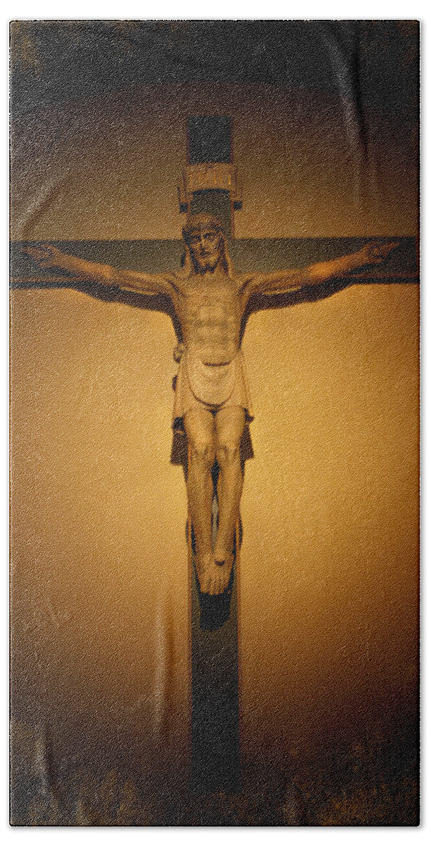 Jesus Hand Towel featuring the photograph Jesus 1 by Susan McMenamin