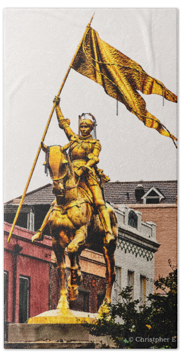 Joan Of Arc Bath Towel featuring the photograph Joan Of Arc by Christopher Holmes