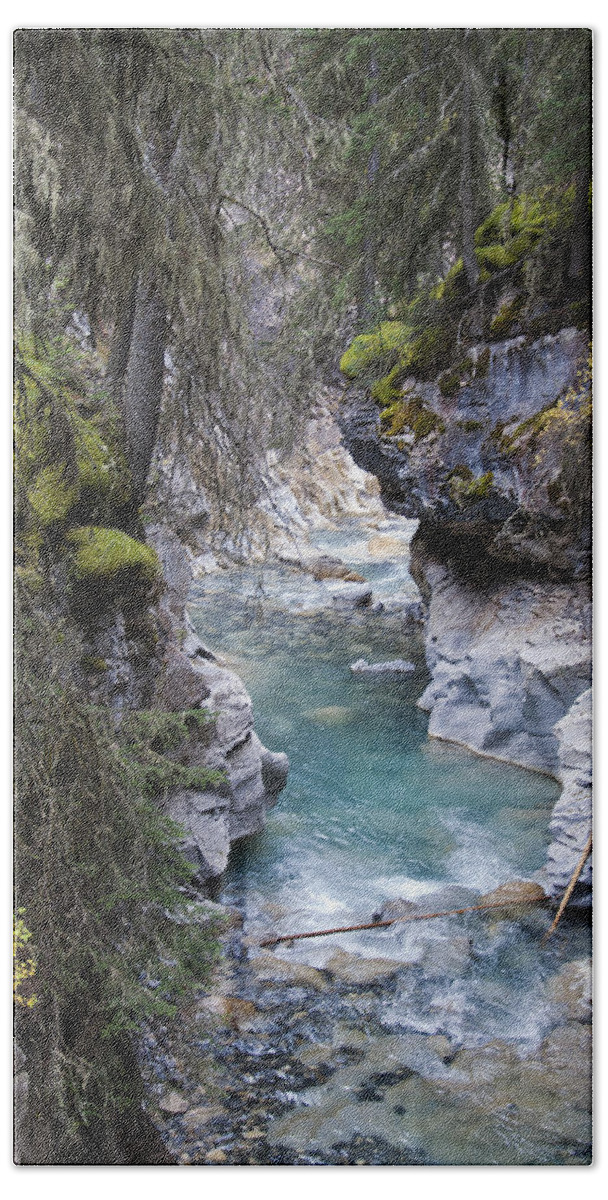 Landscape Bath Towel featuring the photograph Johnsons Canyon by Robin Webster
