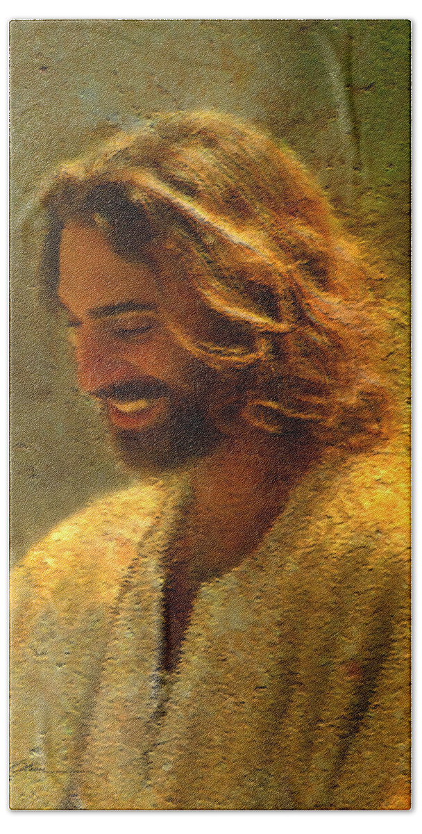Jesus Hand Towel featuring the painting Joy of the Lord by Greg Olsen
