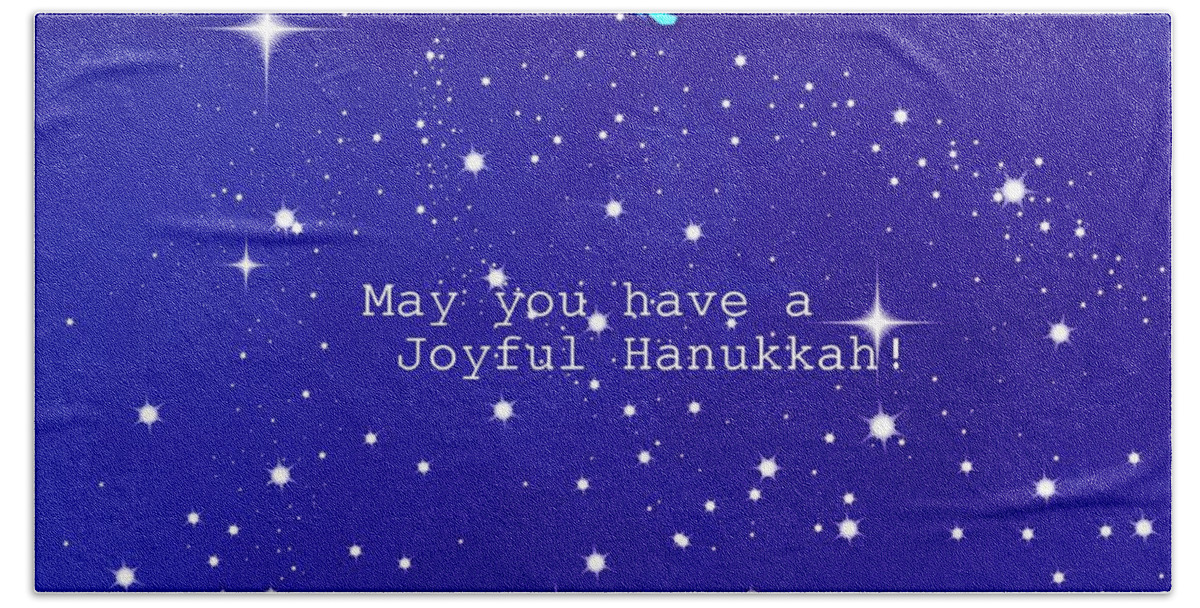 Heaven Bath Towel featuring the photograph Joyful Hanukkah Card by Kathy Barney
