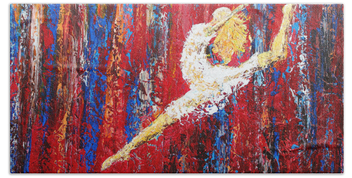 Dancer Bath Sheet featuring the painting Joyful Worship by Kristye Dudley