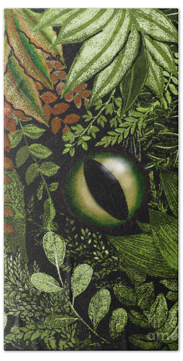 Nature Hand Towel featuring the digital art Jungle Eye by Carol Jacobs