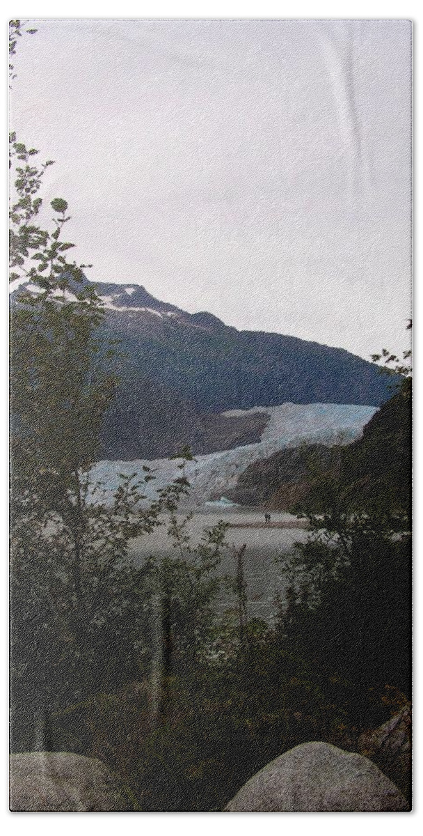 Mendenhall Glacier Bath Towel featuring the photograph Just the two of us. by Annika Farmer