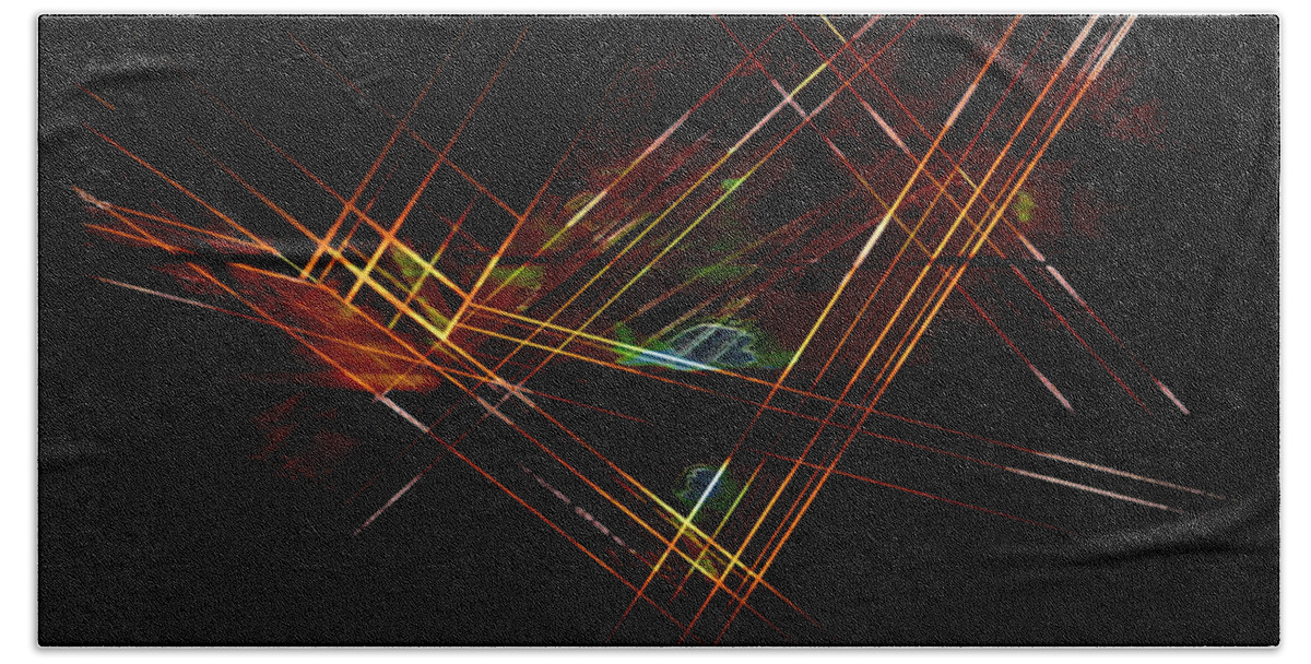 Abstract Bath Towel featuring the digital art Juxstaposition by Paula Ayers