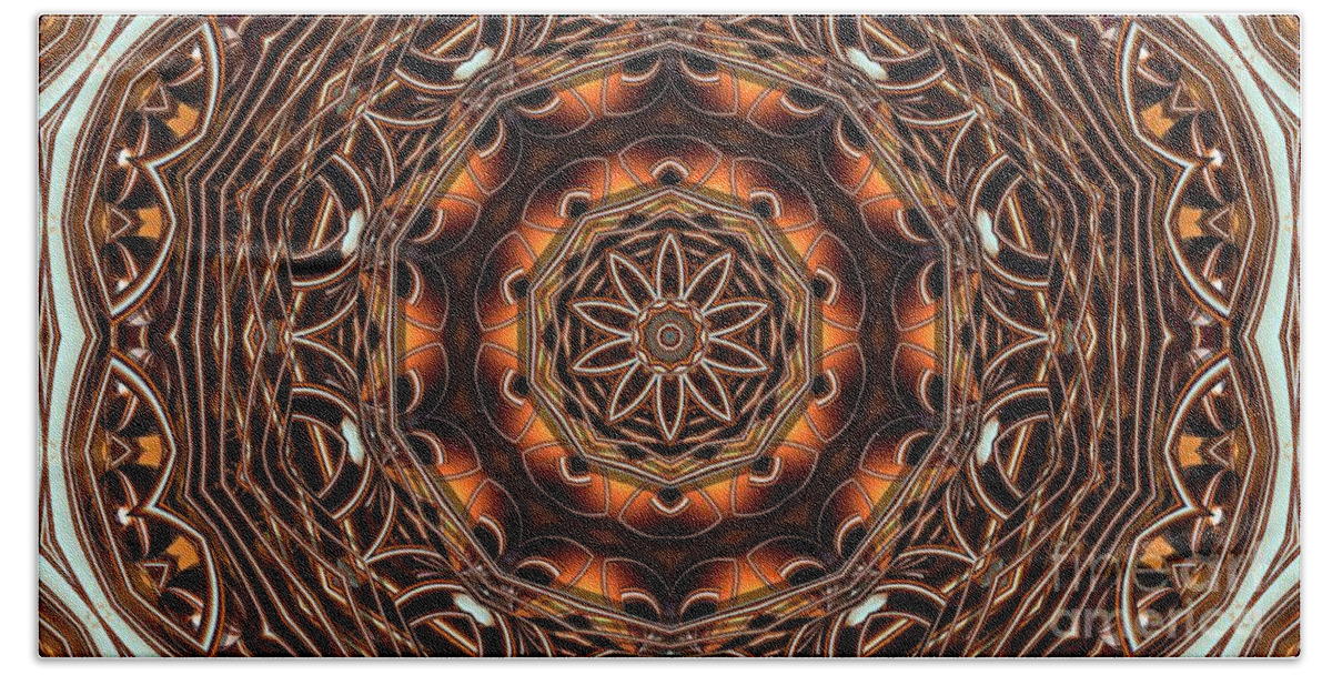 Kaleidoscope Bath Sheet featuring the digital art Kaleidoscope 37 by Ronald Bissett