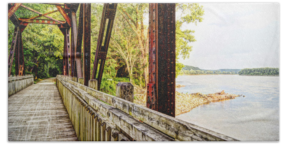 Katy Hand Towel featuring the photograph Katy Trail Near Coopers Landing by Cricket Hackmann