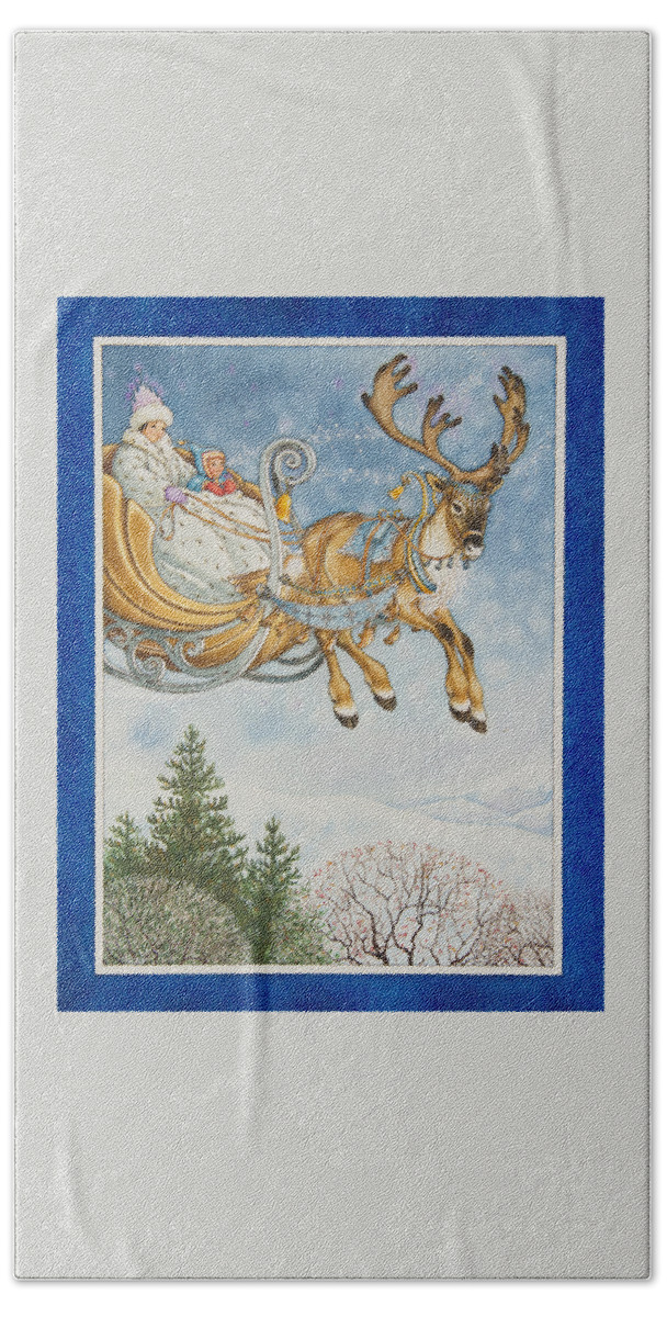 Snow Queen Hand Towel featuring the painting Kay and the Snow Queen by Lynn Bywaters