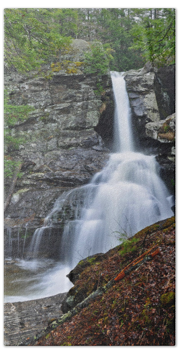 Waterfall Hand Towel featuring the photograph Kent Falls State Park CT Waterfall by Glenn Gordon