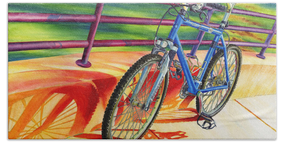 Bicycle Bath Sheet featuring the painting Klein Pulse Comp by Hailey E Herrera