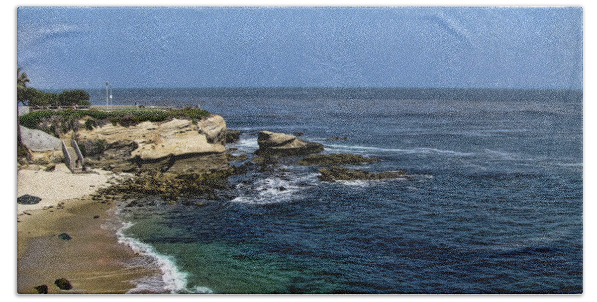 Photo Hand Towel featuring the photograph La Jolla Beach by Peter Awax