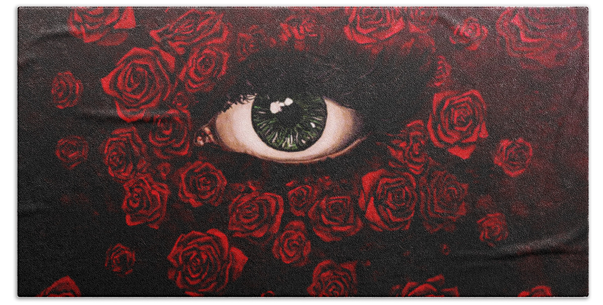 Rose Bath Towel featuring the painting La Vie En Rose by Joel Tesch