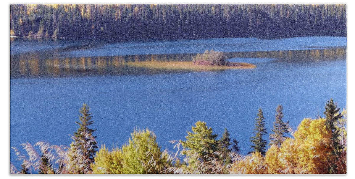 Lac Des Roches Bath Towel featuring the photograph Lac Des Roches In Autumn by Will Borden